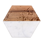 Blue Blend Marble Wood Coaster (Hexagon) 