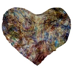 Mono Pour Blend  Large 19  Premium Flano Heart Shape Cushions from ArtsNow.com Front