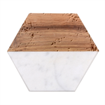 Mono Pour Blend  Marble Wood Coaster (Hexagon) 