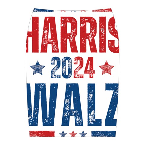 Kamala Harris 2024 Walz Midi Wrap Pencil Skirt from ArtsNow.com Back