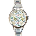 Leaf pattern  Round Italian Charm Watch