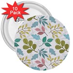 Leaf pattern  3  Buttons (10 pack) 