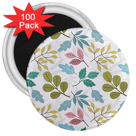 Leaf pattern  3  Magnets (100 pack) from ArtsNow.com Front