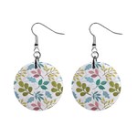 Leaf pattern  Mini Button Earrings