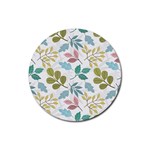 Leaf pattern  Rubber Coaster (Round)