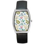 Leaf pattern  Barrel Style Metal Watch