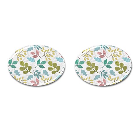 Leaf pattern  Cufflinks (Oval) from ArtsNow.com Front(Pair)