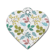 Leaf pattern  Dog Tag Heart (Two Sides) from ArtsNow.com Front