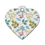 Leaf pattern  Dog Tag Heart (Two Sides)