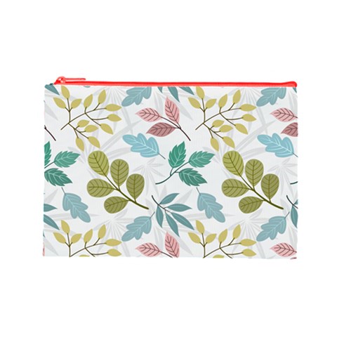 Leaf pattern  Cosmetic Bag (Large) from ArtsNow.com Front