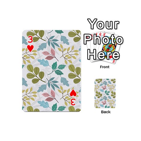 Leaf pattern  Playing Cards 54 Designs (Mini) from ArtsNow.com Front - Heart3