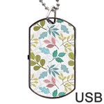 Leaf pattern  Dog Tag USB Flash (One Side)