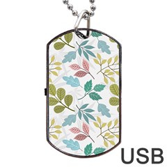 Leaf pattern  Dog Tag USB Flash (Two Sides) from ArtsNow.com Front