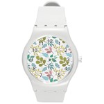 Leaf pattern  Round Plastic Sport Watch (M)