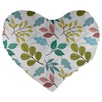 Leaf pattern  Large 19  Premium Heart Shape Cushions