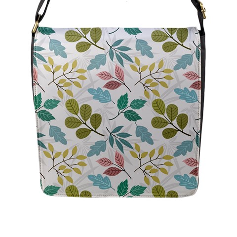 Leaf pattern  Flap Closure Messenger Bag (L) from ArtsNow.com Front