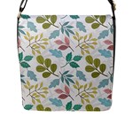 Leaf pattern  Flap Closure Messenger Bag (L)