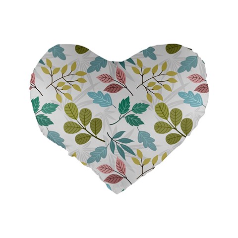 Leaf pattern  Standard 16  Premium Flano Heart Shape Cushions from ArtsNow.com Back