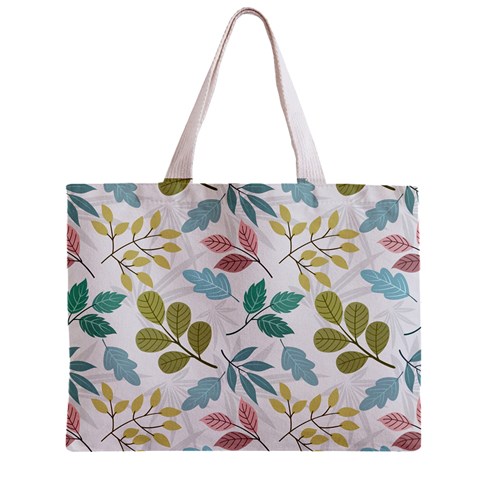 Leaf pattern  Zipper Mini Tote Bag from ArtsNow.com Back