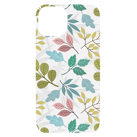 Leaf pattern  iPhone 14 Black UV Print Case from ArtsNow.com Front