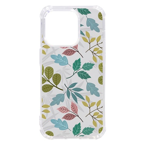 Leaf pattern  iPhone 14 Pro TPU UV Print Case from ArtsNow.com Front