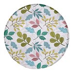 Leaf pattern  Round Glass Fridge Magnet (4 pack)