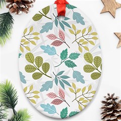 Leaf seamless pattern  Oval Ornament (Two Sides) from ArtsNow.com Front