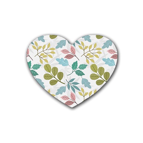 Leaf seamless pattern  Rubber Coaster (Heart) from ArtsNow.com Front