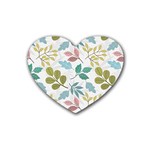 Leaf seamless pattern  Rubber Heart Coaster (4 pack)