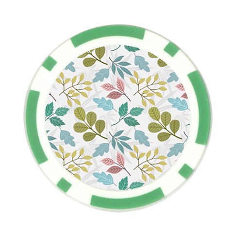 Leaf seamless pattern  Poker Chip Card Guard from ArtsNow.com Front