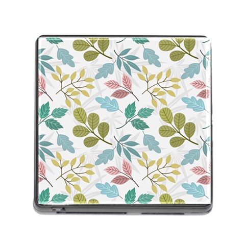 Leaf seamless pattern  Memory Card Reader (Square 5 Slot) from ArtsNow.com Front