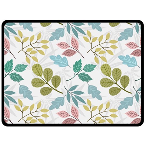 Leaf seamless pattern  Two Sides Fleece Blanket (Large) from ArtsNow.com 80 x60  Blanket Back