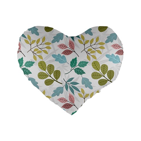 Leaf seamless pattern  Standard 16  Premium Flano Heart Shape Cushions from ArtsNow.com Front