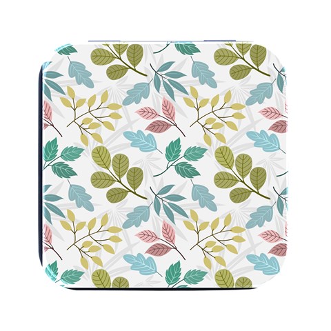 Leaf seamless pattern  Square Metal Box (Black) from ArtsNow.com Front