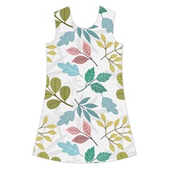 Leaf seamless pattern  Kids  Short Sleeve Velvet Dress from ArtsNow.com Front