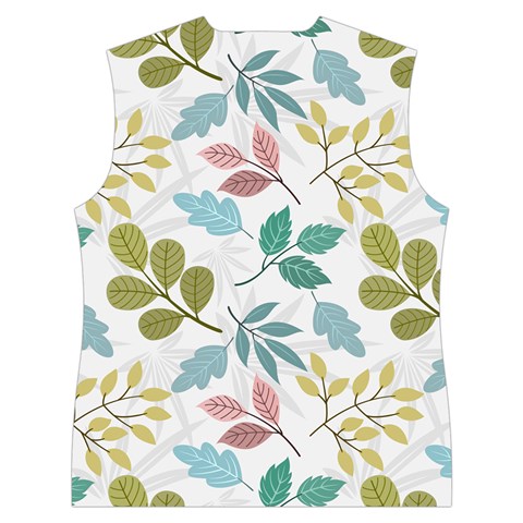 Leaf seamless pattern  Women s Button Up Vest from ArtsNow.com Back