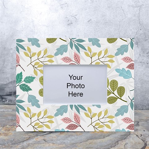 Leaf seamless pattern  White Tabletop Photo Frame 4 x6  from ArtsNow.com Front