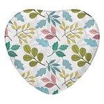 Leaf seamless pattern  Heart Glass Fridge Magnet (4 pack)