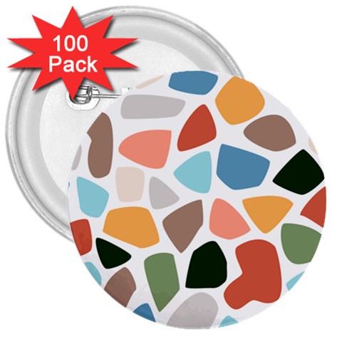 Shapes Seamless Pattern 3  Buttons (100 pack)  from ArtsNow.com Front