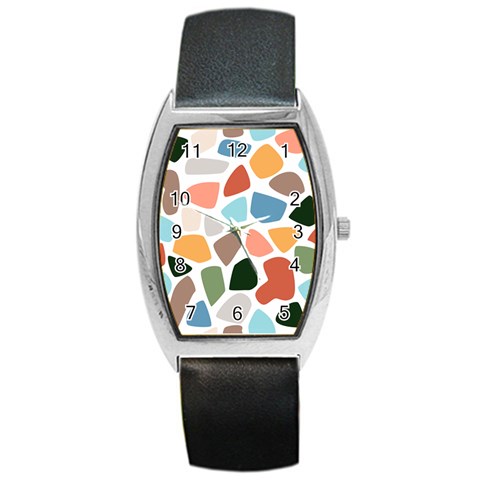 Shapes Seamless Pattern Barrel Style Metal Watch from ArtsNow.com Front