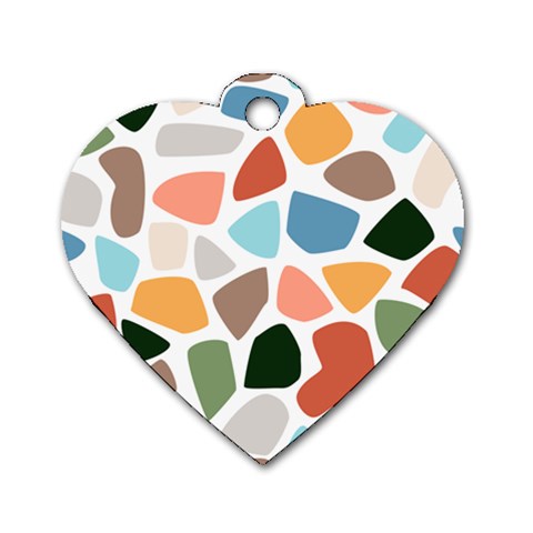 Shapes Seamless Pattern Dog Tag Heart (Two Sides) from ArtsNow.com Front