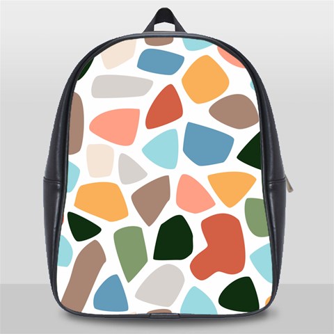 Shapes Seamless Pattern School Bag (Large) from ArtsNow.com Front