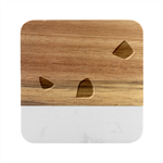 Shapes Seamless Pattern Marble Wood Coaster (Square)