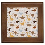 Seamless Dino Pattern Framed Tile