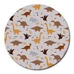 Seamless Dino Pattern Round Mousepad