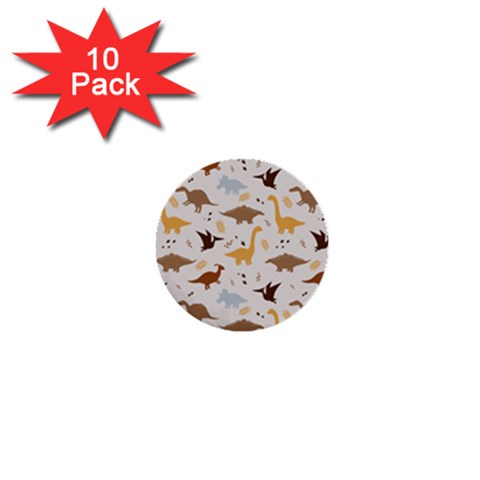 Seamless Dino Pattern 1  Mini Buttons (10 pack)  from ArtsNow.com Front