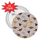 Seamless Dino Pattern 2.25  Buttons (10 pack) 