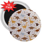 Seamless Dino Pattern 3  Magnets (10 pack) 