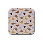 Seamless Dino Pattern Rubber Coaster (Square)