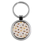 Seamless Dino Pattern Key Chain (Round)